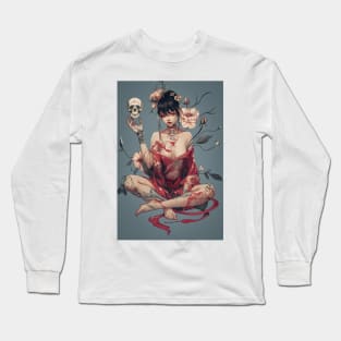 Geisha and skull 6608 Long Sleeve T-Shirt